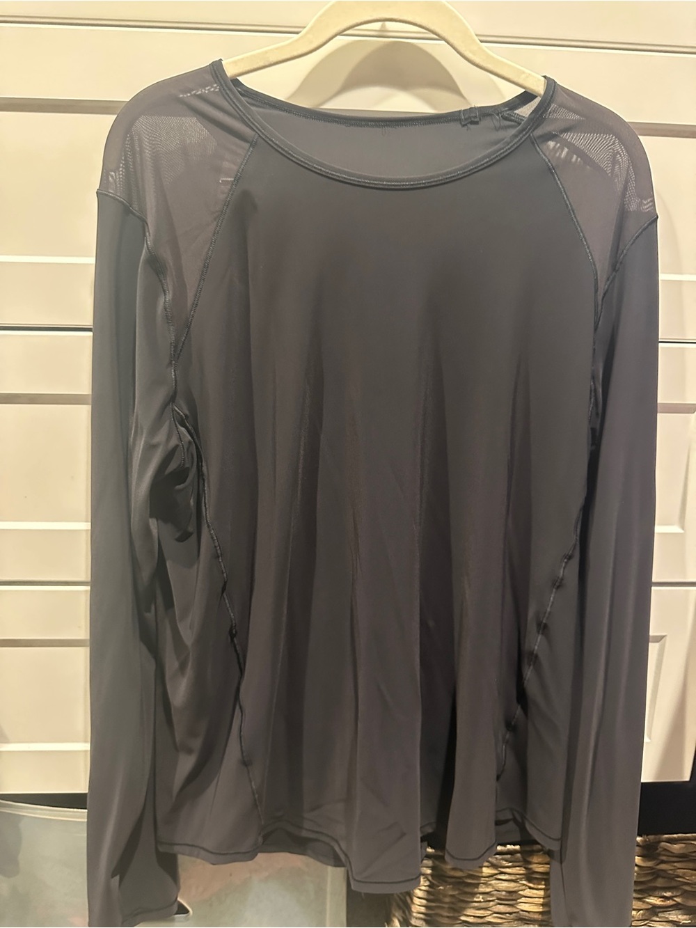 Lululemon Sculpt Cross-Vent Long Sleeve Night Moth Size 14 Open Back Mesh Top